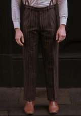 The Munro 3 Piece Suit - Dark Taupe with Vintage Grey Stripe