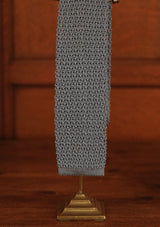 Silk Knitted Tie - Blue Grey