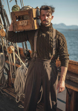 Anderson Cable Knit Super-soft Lambswool Sweater - Shipyard Pine