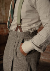 Cotton Workwear Shirt - Cream Pinstripe