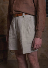 Gene Pure Linen Shorts - Stone