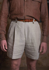 Gene Pure Linen Shorts - Stone