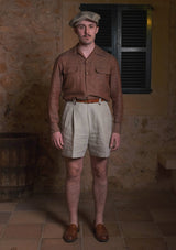 Gene Pure Linen Shorts - Stone