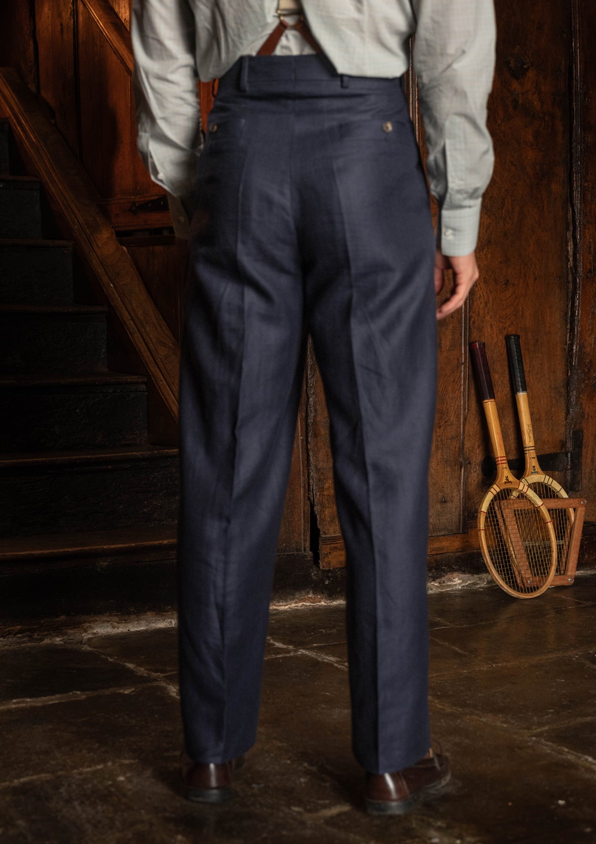 Brockman Clark Trouser - Navy Herringbone