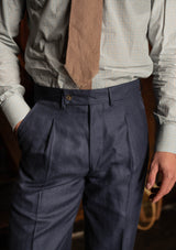 The Brockman Suit - Navy Herringbone