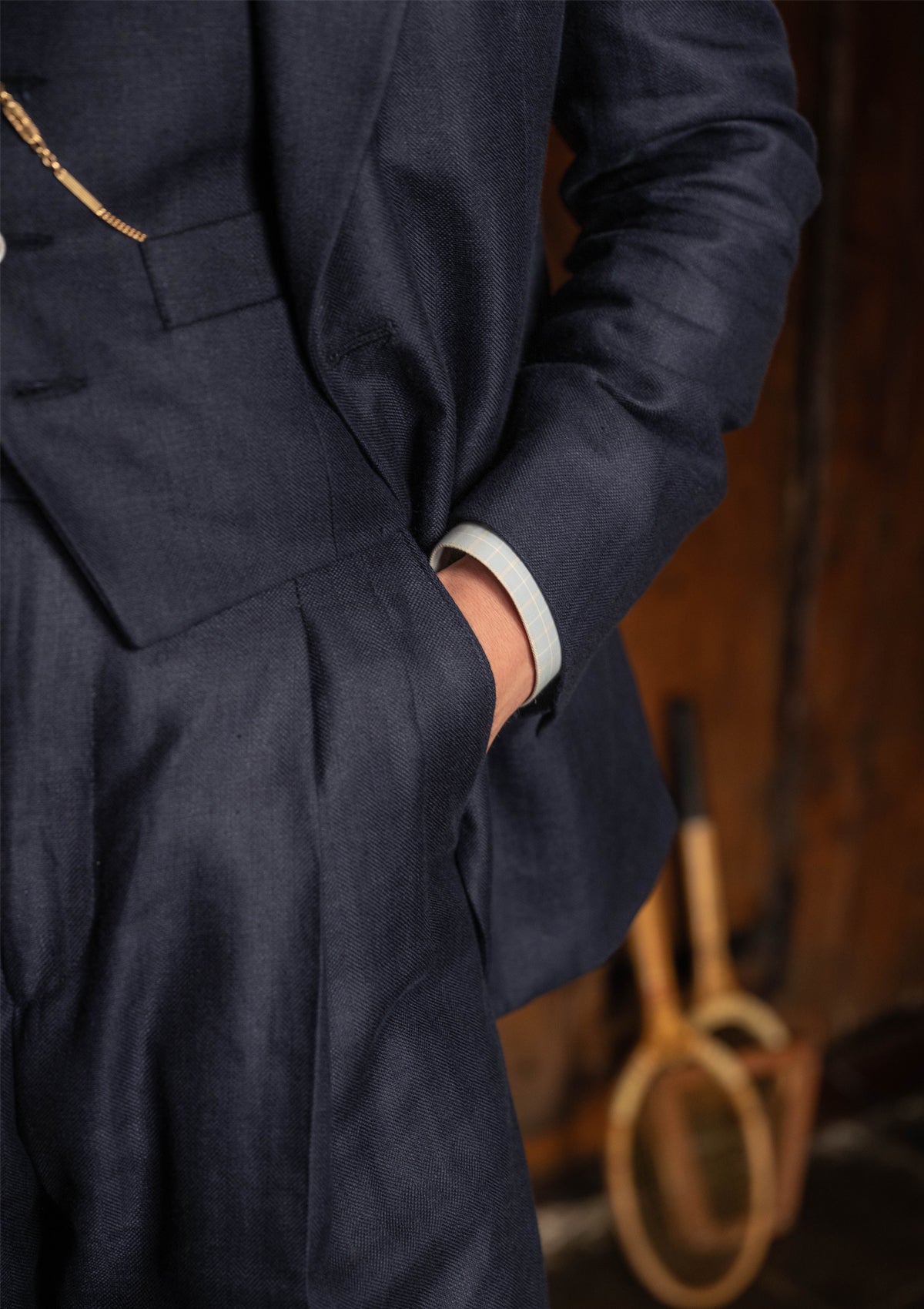 Brockman Jacket - Navy Herringbone