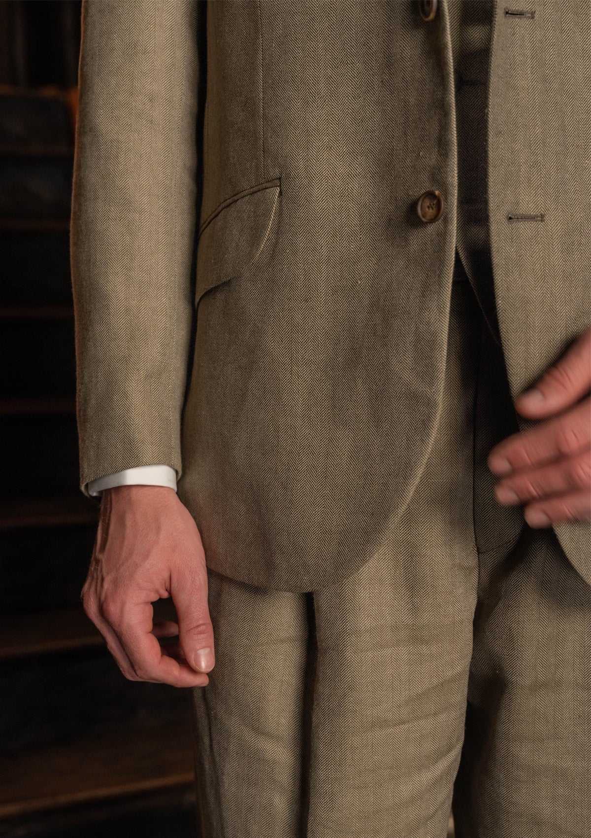 Coleman Jacket - Sage Herringbone