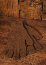 Knitted Lambswool Gloves - Pecan