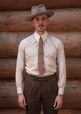 Spearpoint Shirt in Japanese Cotton - Navy Pinstripe