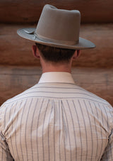 Spearpoint Shirt in Japanese Cotton - Navy Pinstripe