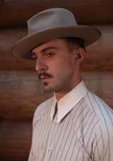 Spearpoint Shirt in Japanese Cotton - Navy Pinstripe