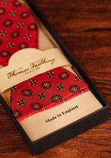 Red Geometric Floral (Self-Tie) Bow Tie