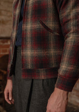 Midtown Pure Wool Cropped w/ 1940s Talon Zipper Jacket - Red & Navy Plaid