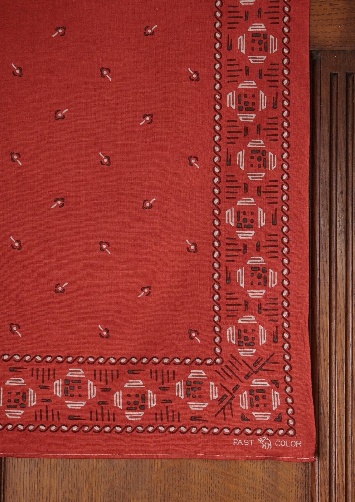 Red 100% Selvedge Cotton Bandana - #4