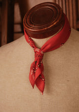Red 100% Selvedge Cotton Bandana - #4