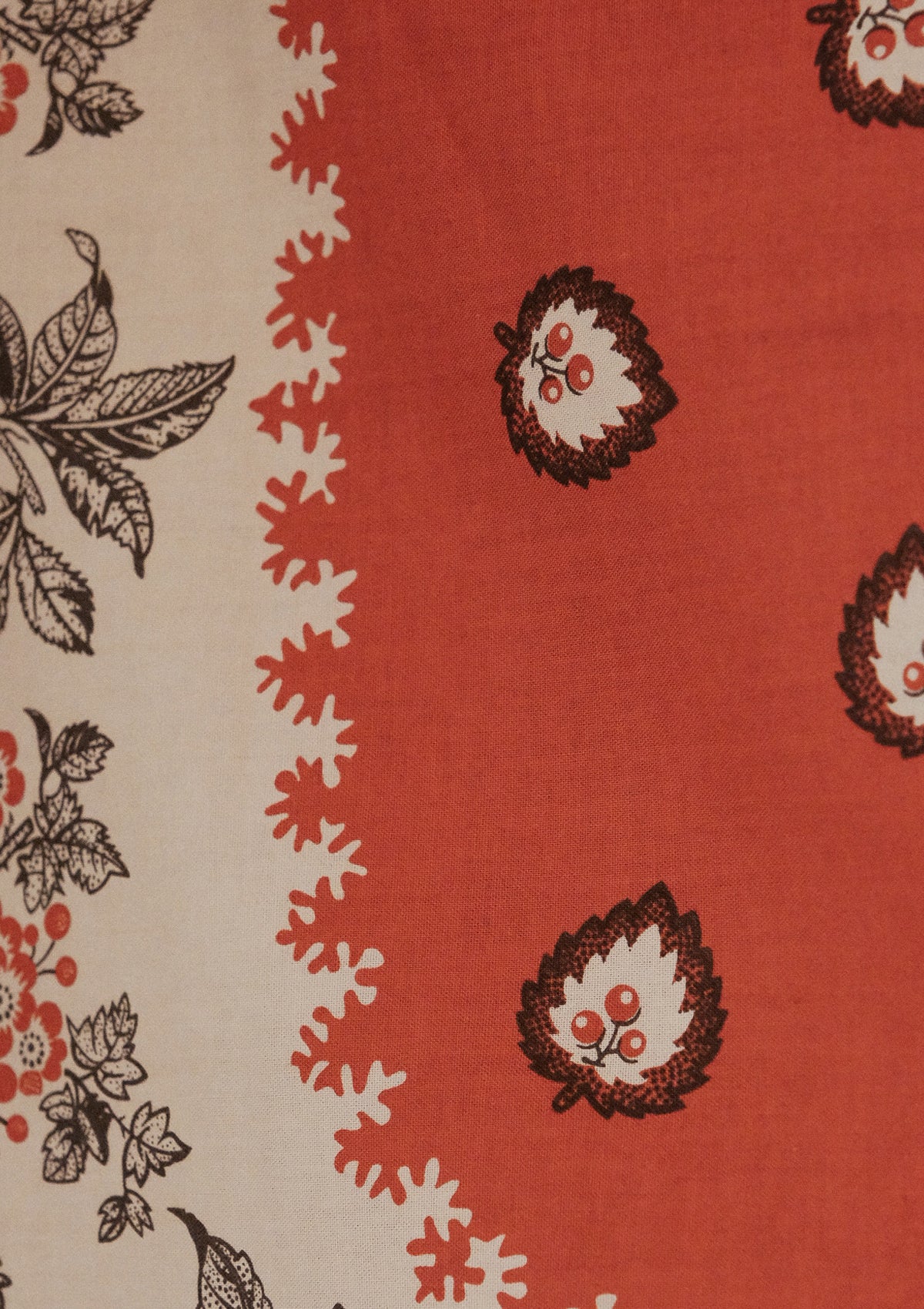 'Poire' Barn Red 100% Cotton Selvedge Bandana - #7