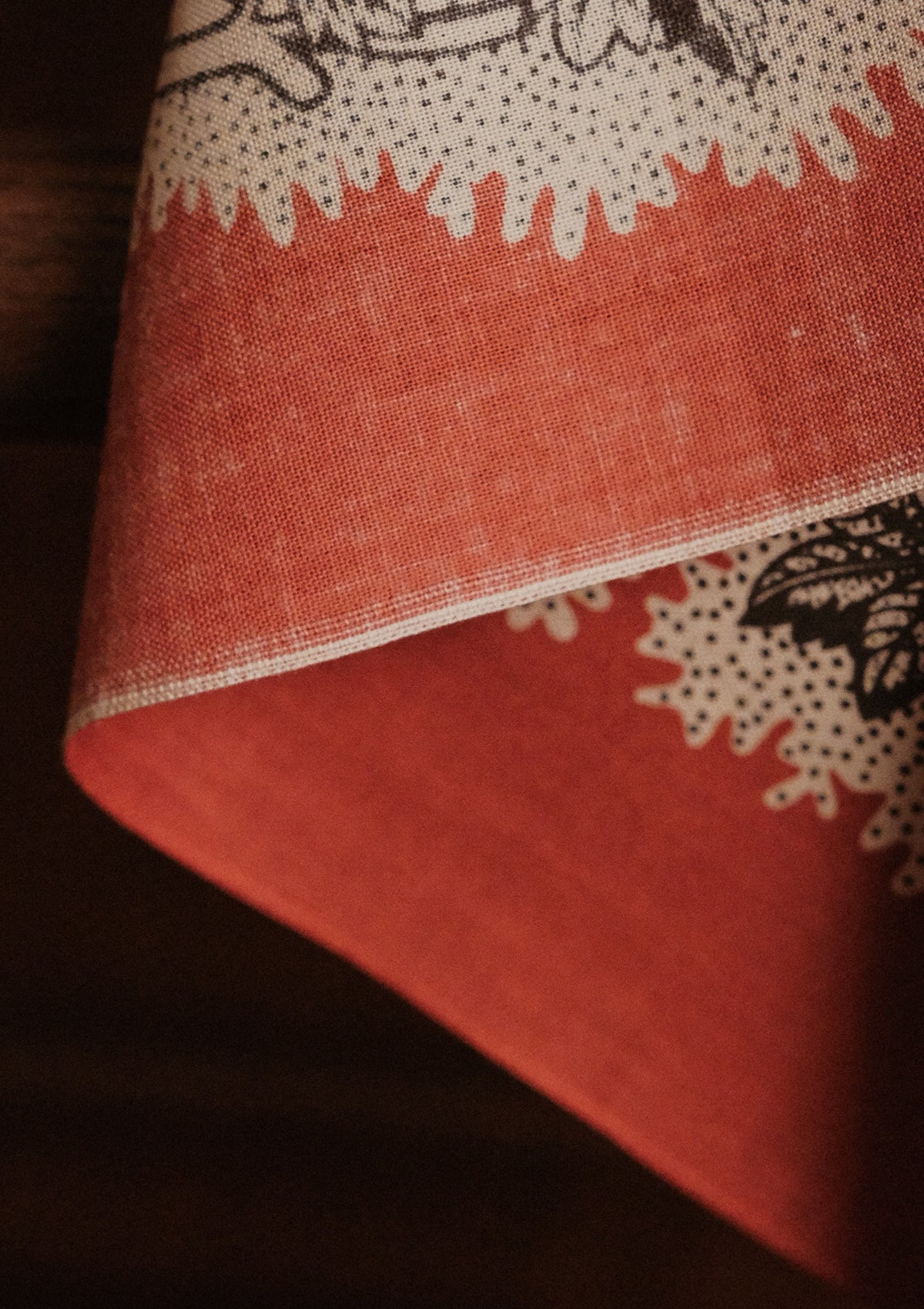 'Poire' Barn Red 100% Cotton Selvedge Bandana - #7
