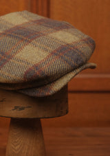 Regency 50 Pence Flat Cap - Dusty Plum Overcheck British Tweed