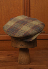 Regency 50 Pence Flat Cap - Dusty Plum Overcheck British Tweed