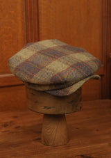 Regency 50 Pence Flat Cap - Dusty Plum Overcheck British Tweed