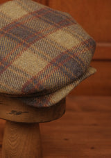 Regency 50 Pence Flat Cap - Dusty Plum Overcheck British Tweed