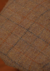 Regency 50 Pence Cap - Rust & Navy Windowpane Harris Tweed