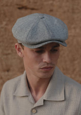 Ridgmount Baker Boy - (Narrow-Width) Low Contrast Grey Herringbone Pure Silk