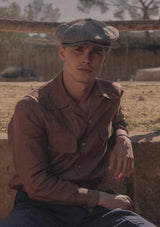 Fulton Baker Boy - (Mid-Width) High Contrast Grey Herringbone Pure Silk