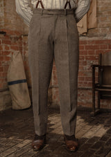Rivera Clark Trouser - Oatstone Herringbone