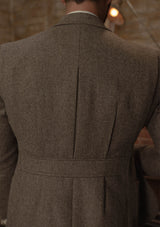 Rivera Pleated Pocket Jacket - Oatstone Herringbone