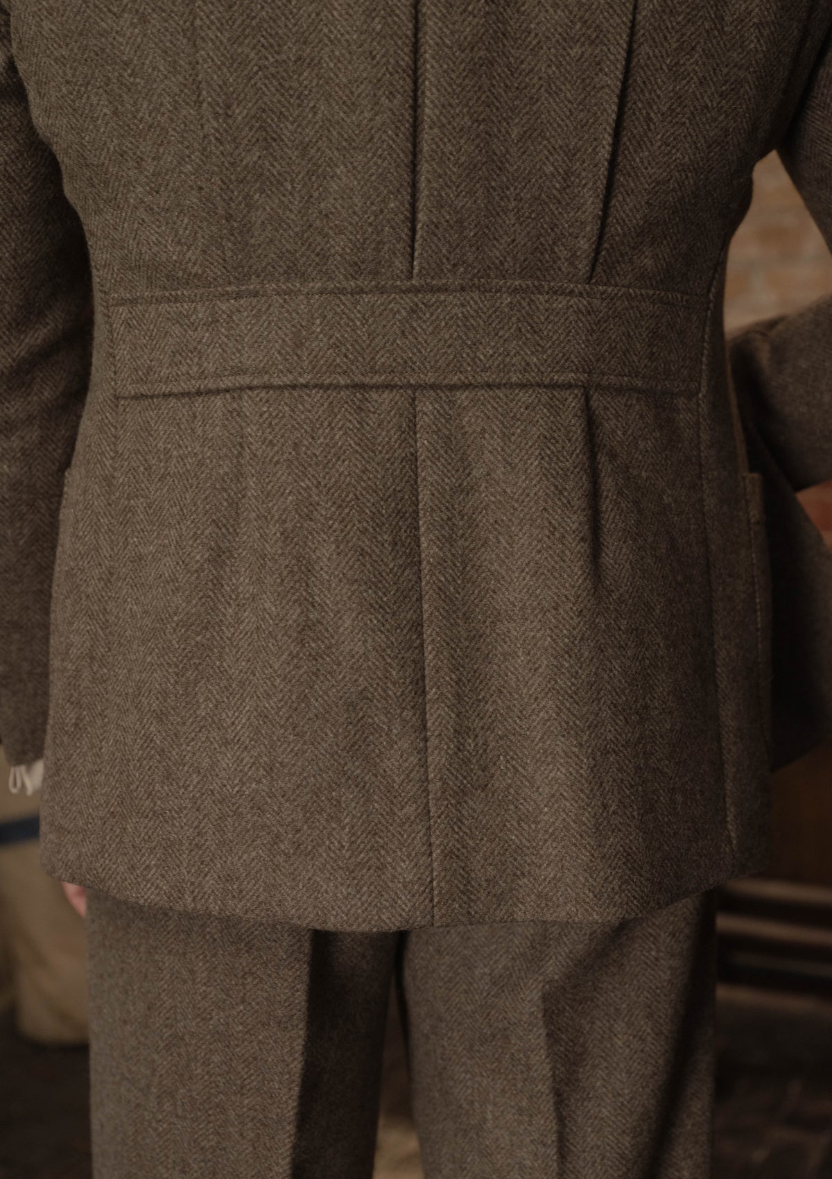 Rivera Pleated Pocket Jacket - Oatstone Herringbone