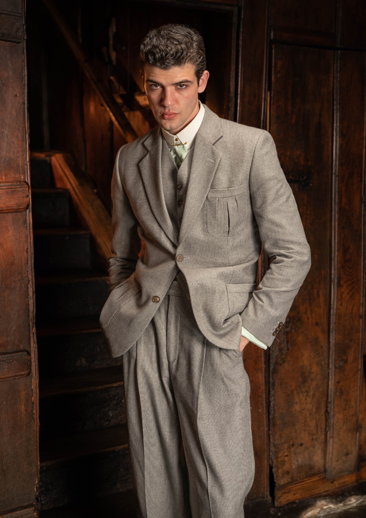 Rivera Pleated Pocket Jacket - Dove Stone Grey