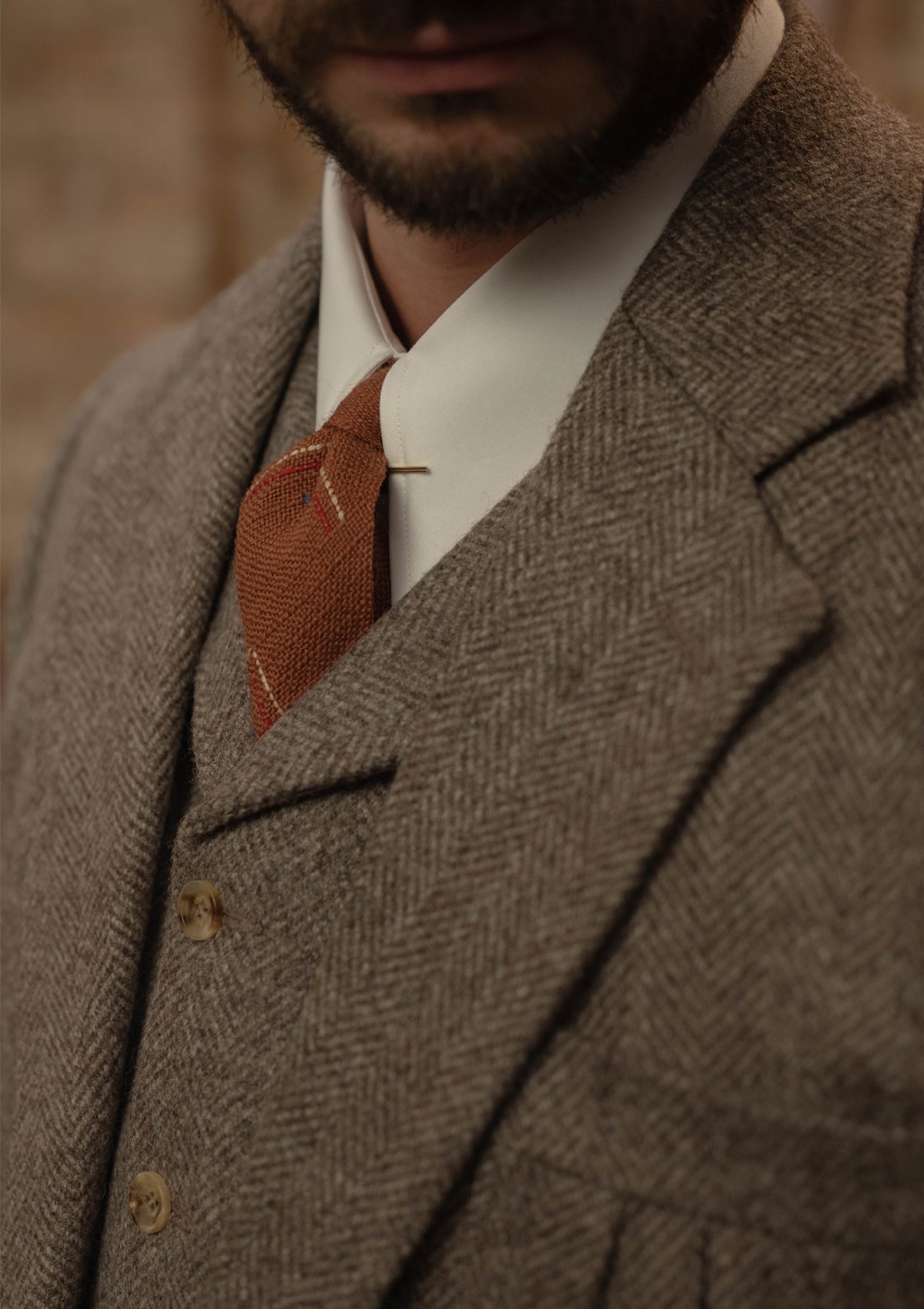 Rivera Pleated Pocket Jacket - Oatstone Herringbone