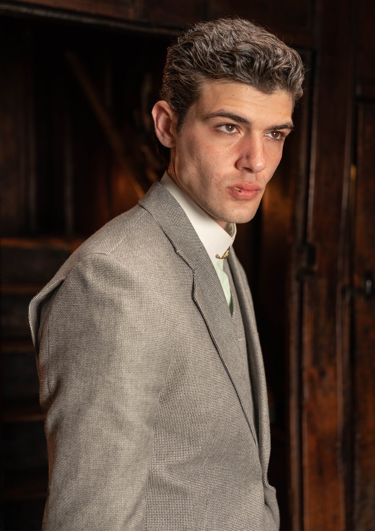 Rivera Pleated Pocket Jacket - Dove Stone Grey