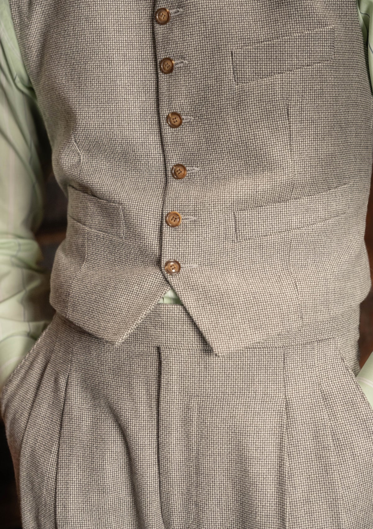 Rivera Cropped Waistcoat - Dove Stone Grey