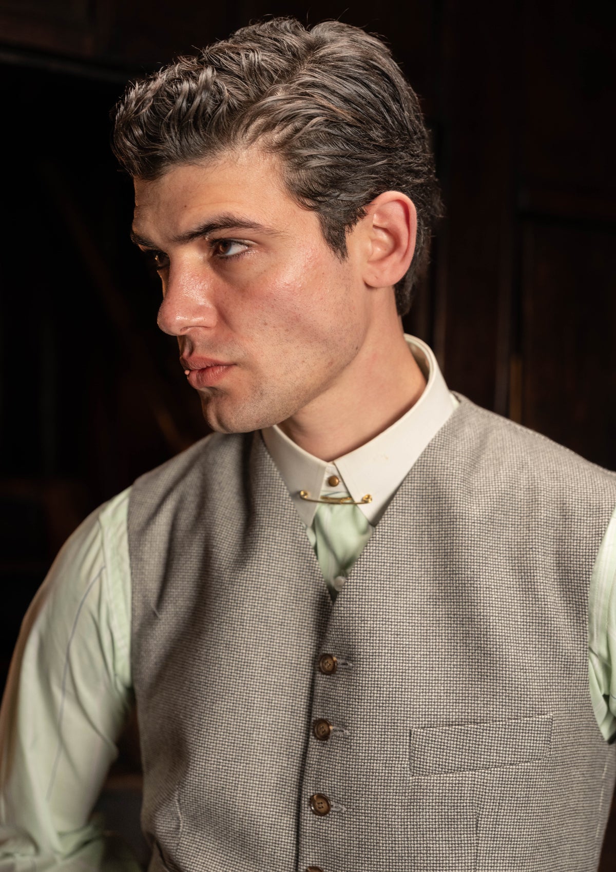 Rivera Cropped Waistcoat - Dove Stone Grey