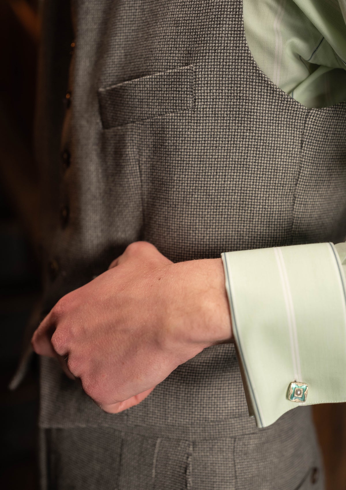 Rivera Cropped Waistcoat - Dove Stone Grey