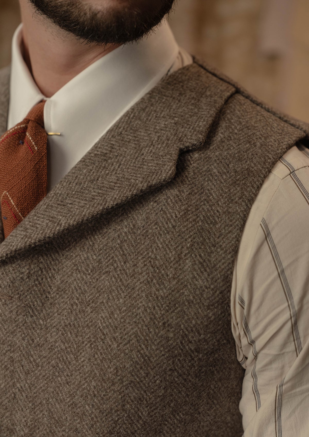 Rivera Waistcoat - Oatstone Herringbone