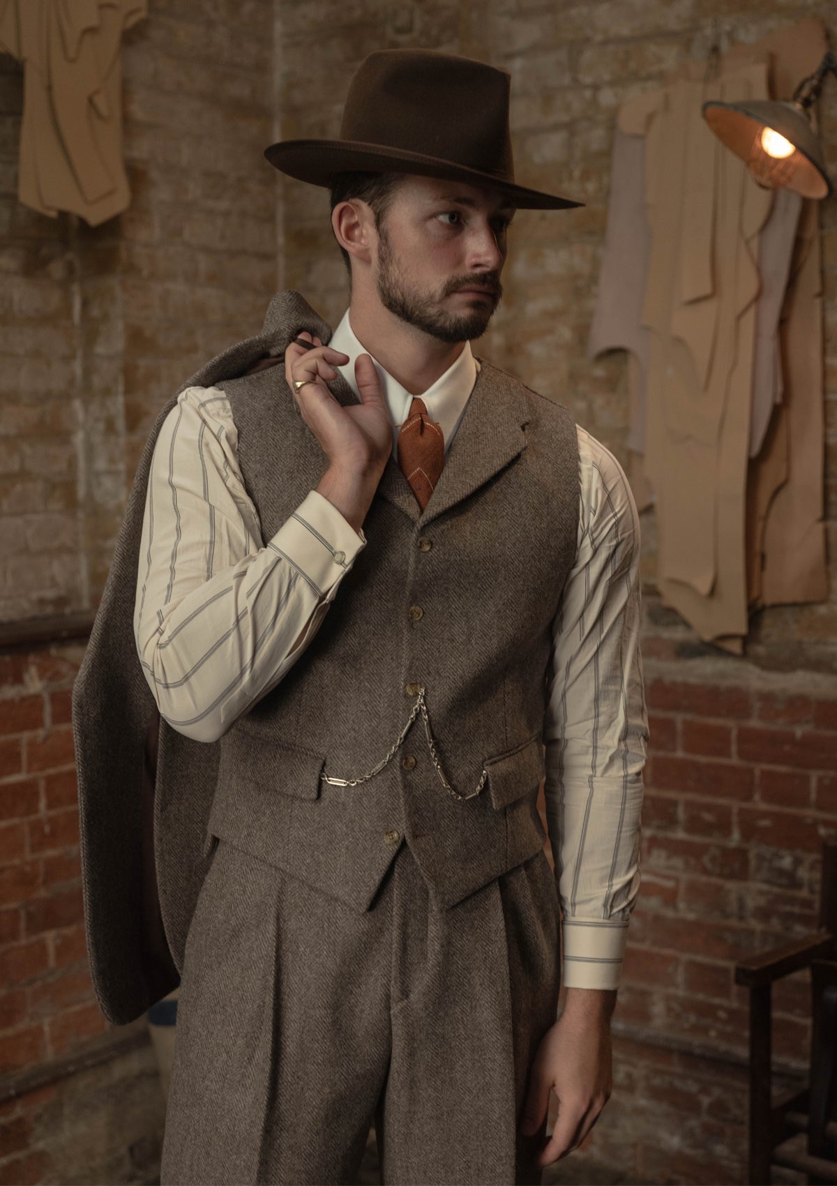 Rivera Waistcoat - Oatstone Herringbone