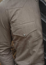 Classic Western Shirt - Soft Cream Denim