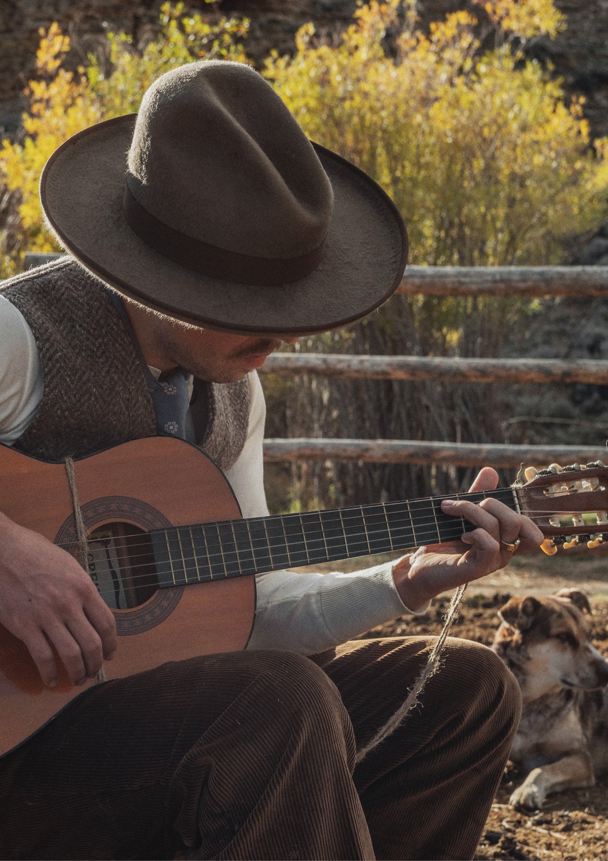 Lawson Open Crown Fedora - Sepia & Dark Brown
