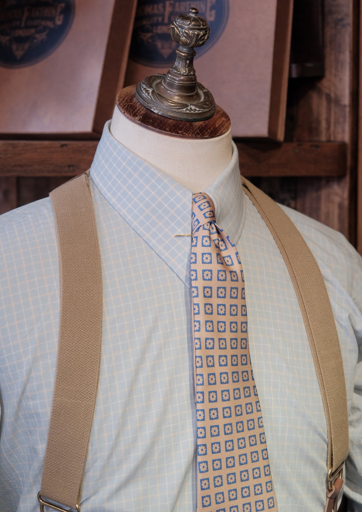 Spearpoint Japanese Cotton Shirt - Sky Check