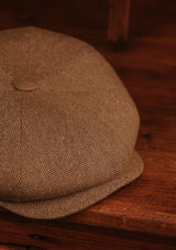 Fulton Baker Boy - (Mid-Width) Sand Herringbone Pure Silk