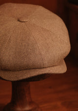 Fulton Baker Boy - (Mid-Width) Sand Herringbone Pure Silk