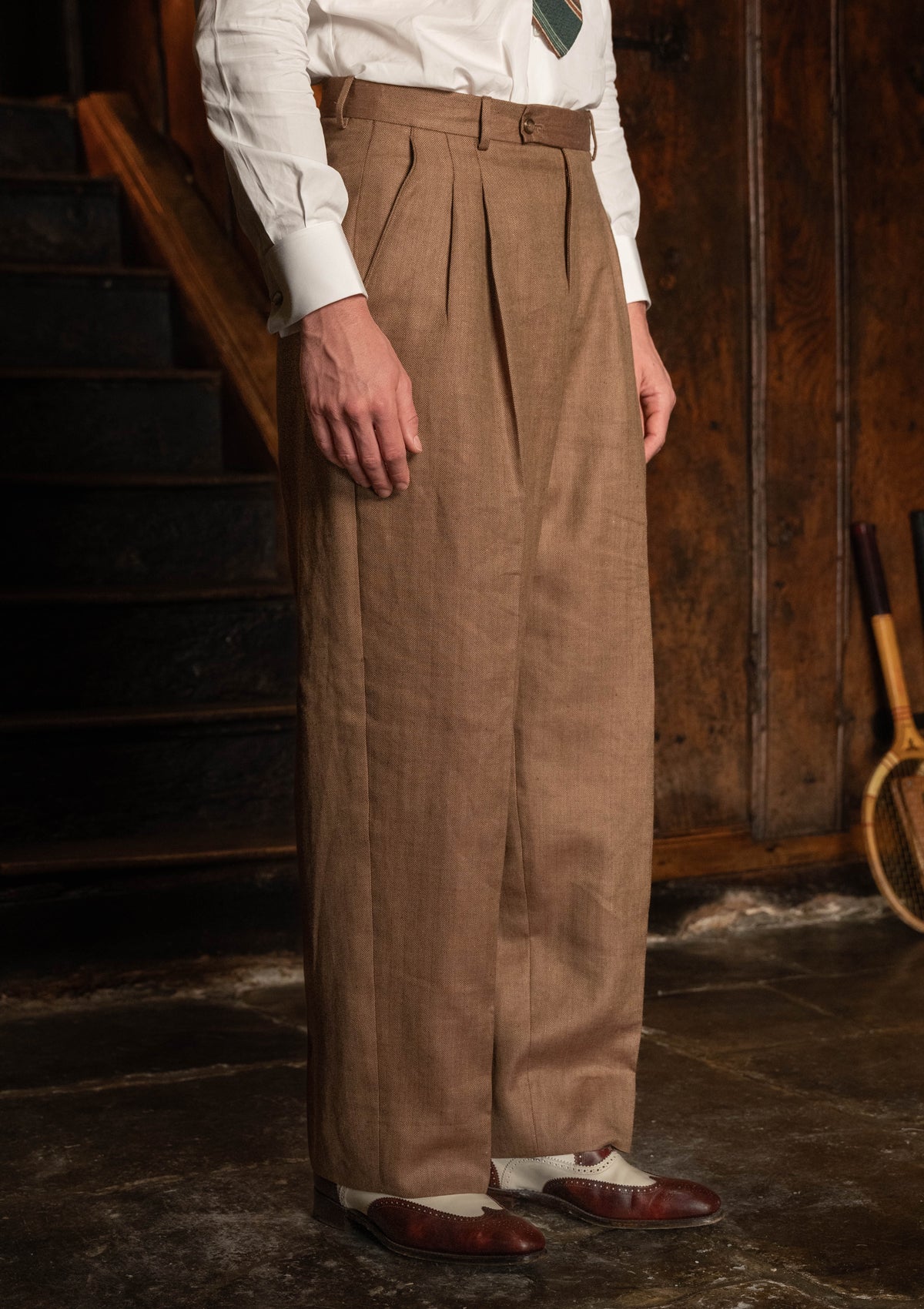 Brockman Clark Trouser - Toasted Grain Herringbone