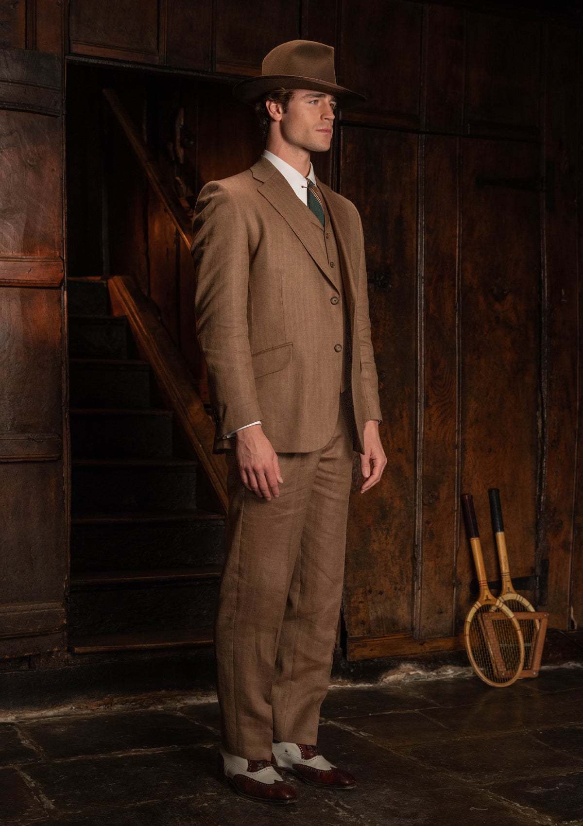 Brockman Clark Trouser - Toasted Grain Herringbone