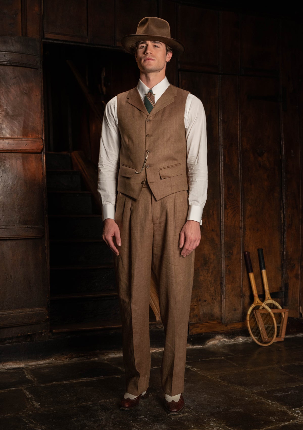 Coleman Waistcoat - Toasted Grain Herringbone