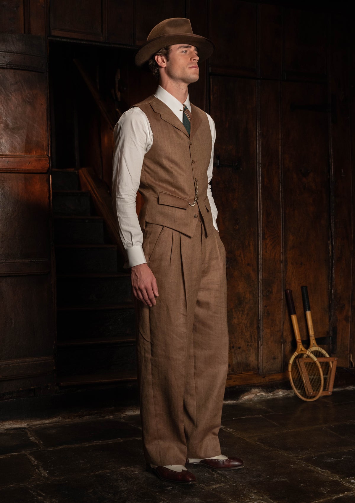 Coleman Waistcoat - Toasted Grain Herringbone