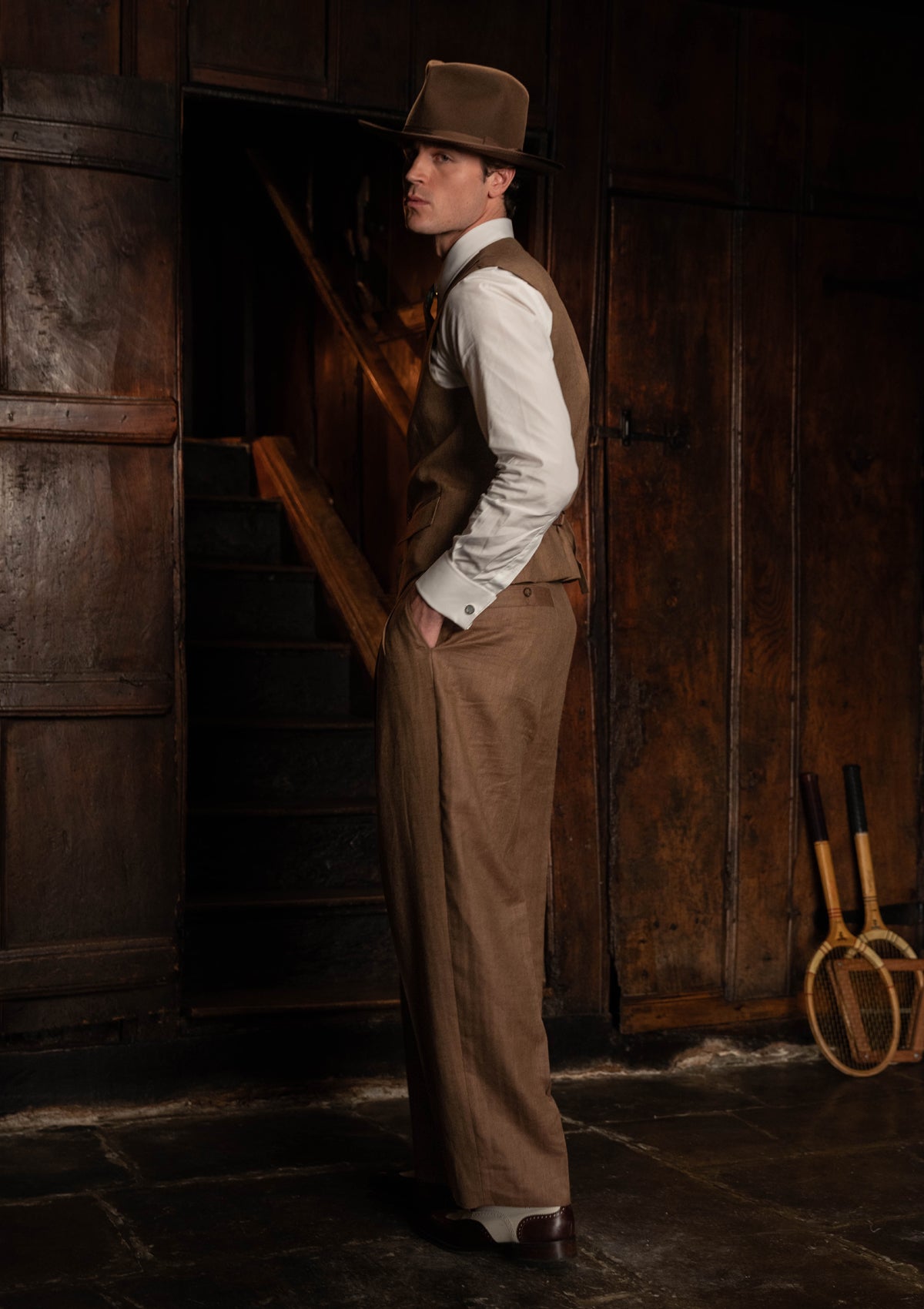 Brockman Clark Trouser - Toasted Grain Herringbone