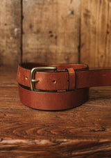 Saddle Leather Thin Belt - Tan